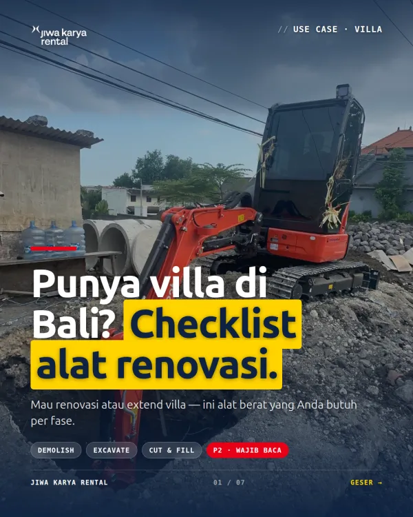 Punya villa di Bali? Checklist alat renovasi — JKR