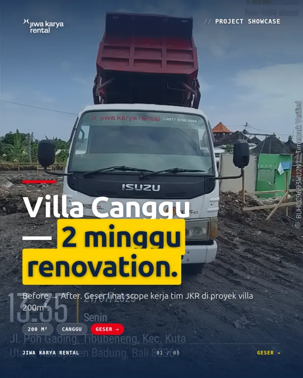 Project villa Canggu: renovasi 2 minggu — JKR